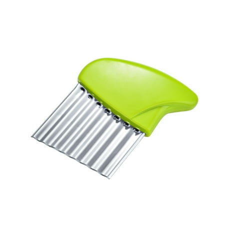 

2Pcs Potato Slicer Corrugated Kitchen Vegetable Fries Maker Chopper Stainless Plastic Handle DIY Carrot Slicing Gadget Green
