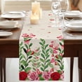 thumbnail image 3 of Table Runners 90 Inches Long Dress Scarves, Valentine's Day Farmhouse Coffee/Dining/Kitchen Table Runner for Living Room, Pink Red Roses Love Heart Eucalyptus Burlap 13x90 Inch, 3 of 9