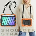 thumbnail image 7 of For iPad Mini 7th/6th Generation Case 8.3 inch 2024/2021, 360 Rotating Shockproof Cover with Stand, Handle, Shoulder Strap, Orange, 7 of 7