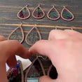thumbnail image 3 of Bohemian Pattern Acrylic Bezel Wood Teardrop Earrings Women Summer Jewelry Gifts, 3 of 8