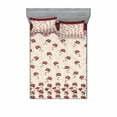 thumbnail image 2 of Floral Bedding Set with Sheet & Covers, Romantic Roses and Ethnic Themed Vintage Floursih, Printed Bedroom Decor 2 Shams, 4 Sizes, Maroon Slate Brown, by Ambesonne, 2 of 3