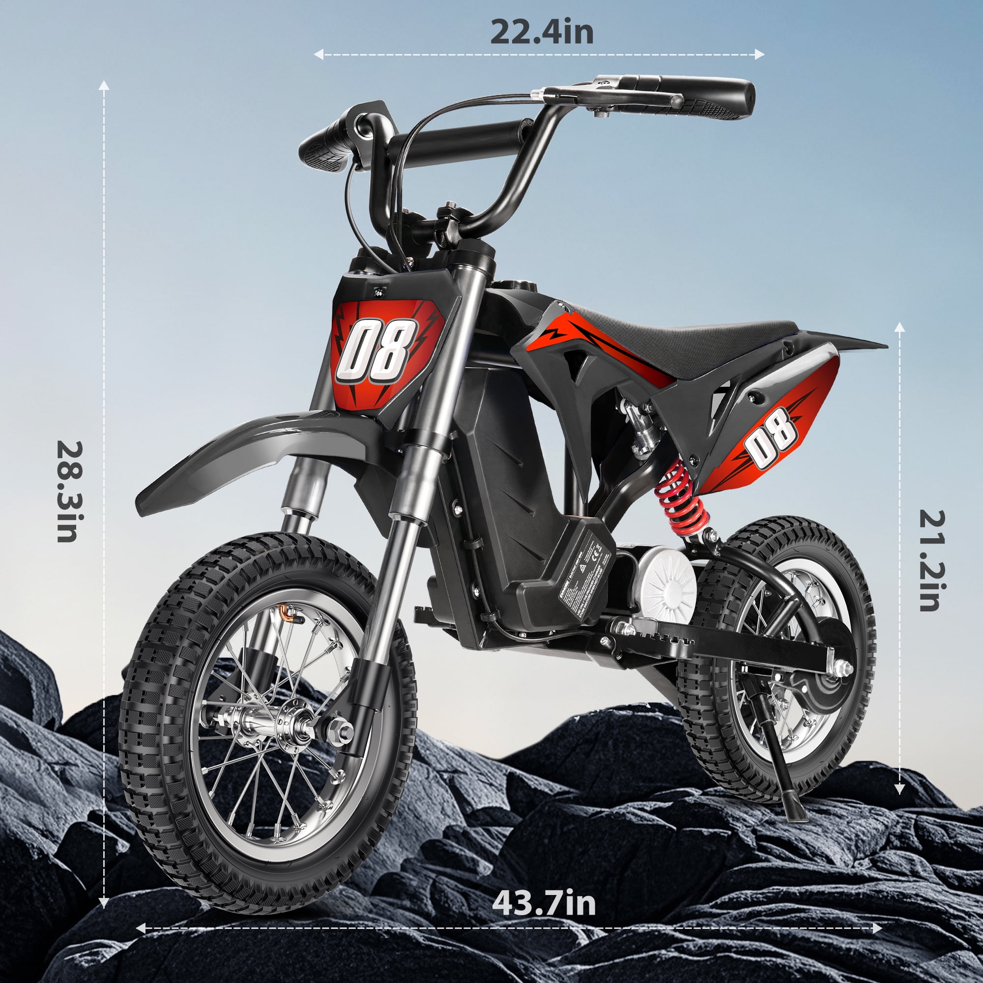 36V Kids Electric Dirt Bike,Fast Speed Electric Motorcycle up to 16 mph & 10 Miles Long-Range, 3-Speed Modes, Twist Grip Throttle, Dual Suspension & Brakes for Kids Ride on Toys,Red