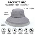 thumbnail image 2 of Tirrinia  Womens Wide Brim Bucket Hats UPF 50+ Outdoor Gardening Sun Caps Dark Grey, 2 of 7
