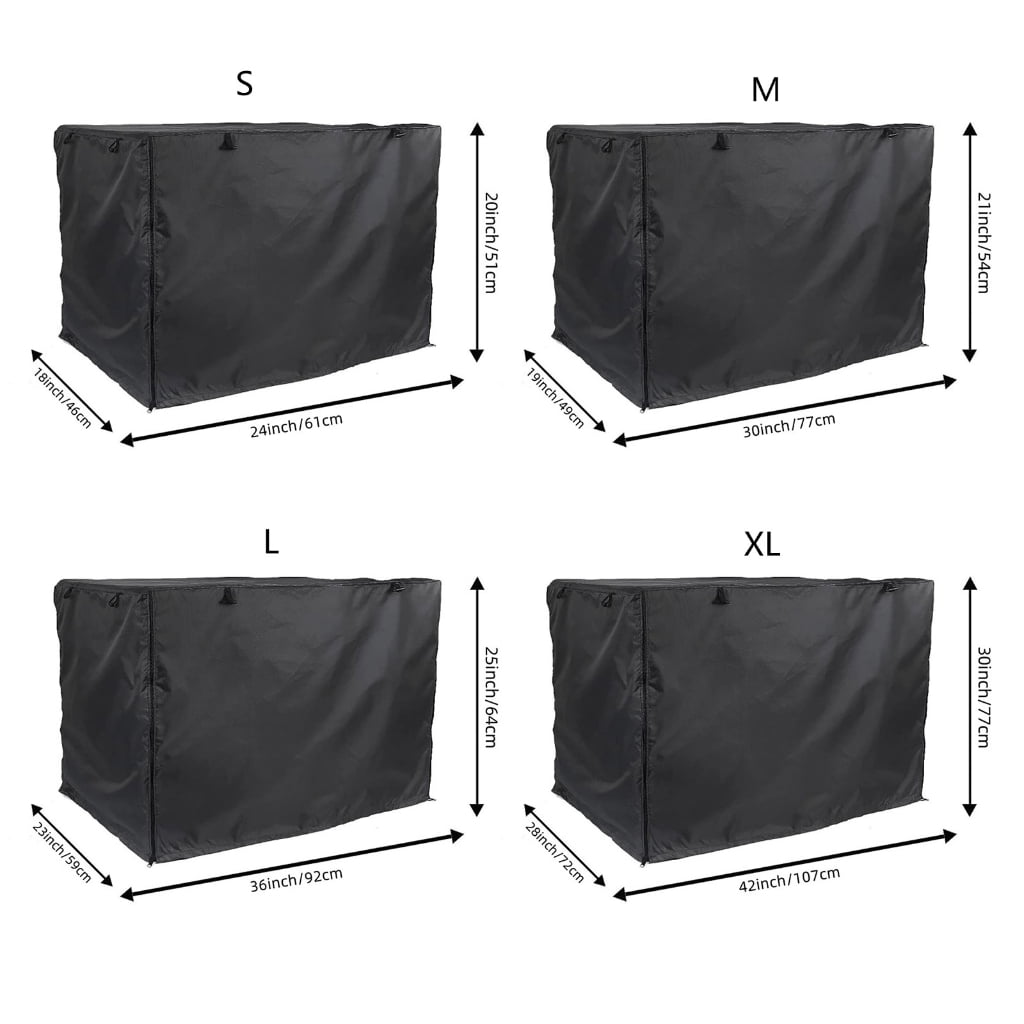 lanema Dog Crates Cover for 24in/30in/36in/43in Wire Cage with 2 Door Indoor/Outdoor