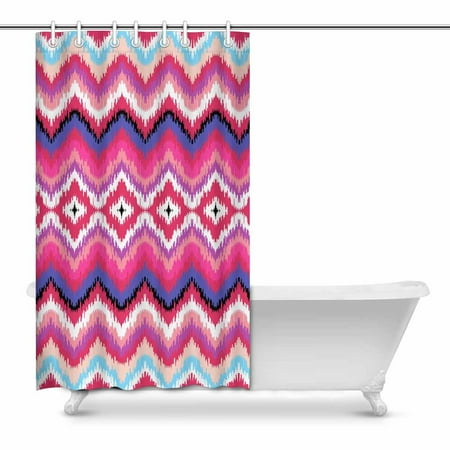 Pop Zigzag In Lilac Colors Art Bathroom Decor Shower Curtain 48x72