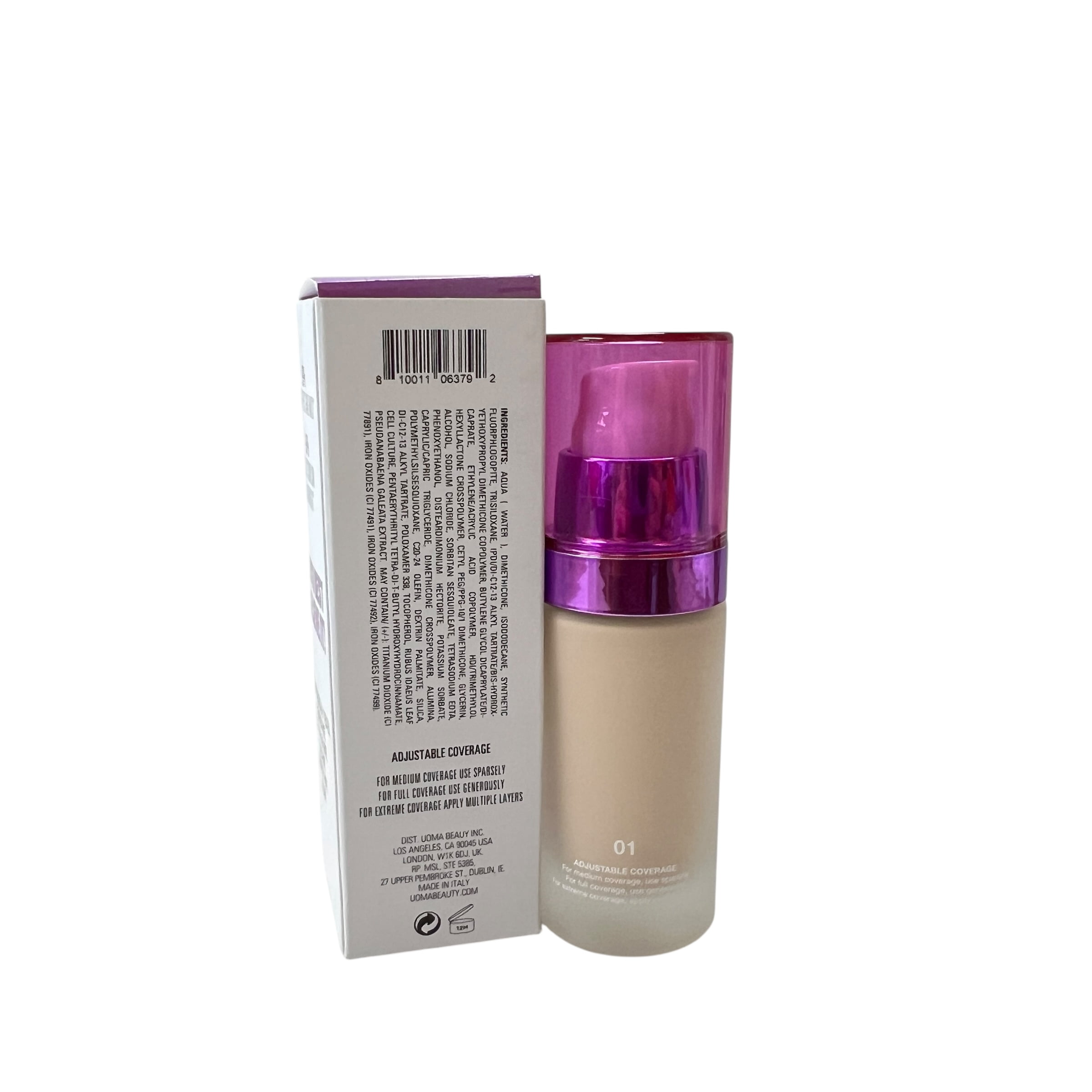 Uoma Beauty Say What?! Weightless Soft Matte Hydrating Foundation 1 fl oz White Pearl T1N