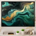 thumbnail image 2 of Designart "River Flow Abstract Green and Gold Marble III" Oversized Abstract Framed Wall Art - Modern Green Abstract Marble Bedroom Framed Canvas Wall Art, 2 of 7