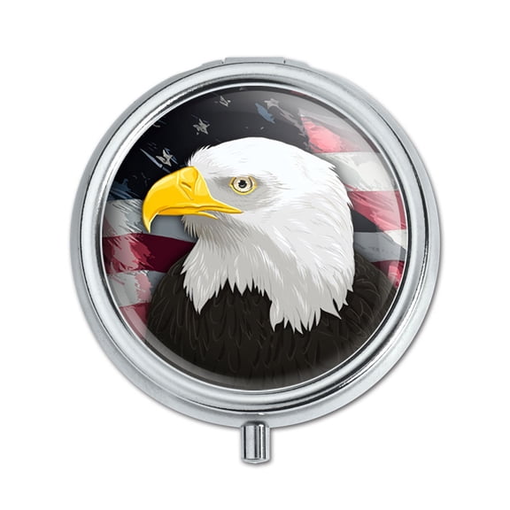 American Bald Eagle Flag USA Patriotic Pill Box