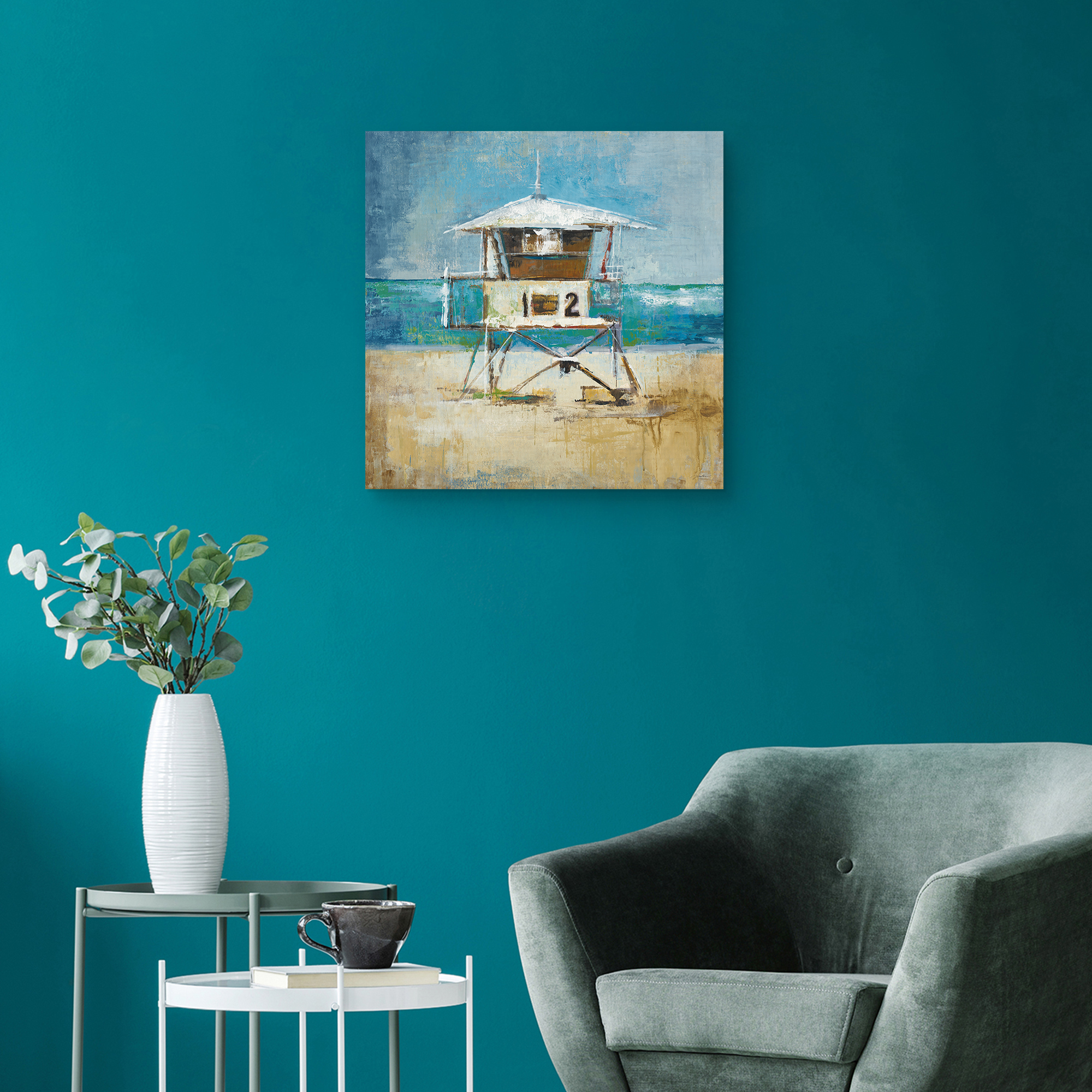 Lifeguard Tower by Liz Jardine Canvas Art Print