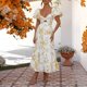 thumbnail image 1 of WILLBEST Vestidos de Verano para Mujer, Modernos, Bohemios, con Estampado Floral, Cuello Redondo, Manga Corta, Cuello En V, Vestido Largo Grande, 1 of 3