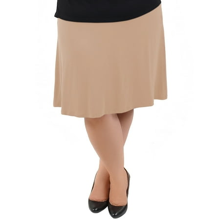 Plus Size A-Line Skirt - XXX-Large (20-22) / Beige