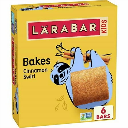 Larabar Kids, Bakes Cinnamon Swirl, Gluten Free Snack Bars, 6 Ct, 5.76 Oz