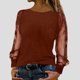 thumbnail image 2 of RKSTN Sequin Shirts for Women Oversized Crewneck Sparkly Glitter Mesh Long Sleeve T Shirts Tops Womens Casual Solid Plus Size Round Neck Loose Comfy Cozy Tee Blouses Party Club Night Festive Shirt, 2 of 7