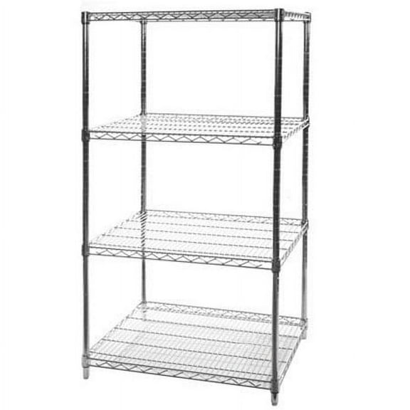 Shelving Inc. 24" d x 30" w x 96" h Chrome Wire Shelving with 4 Shelves