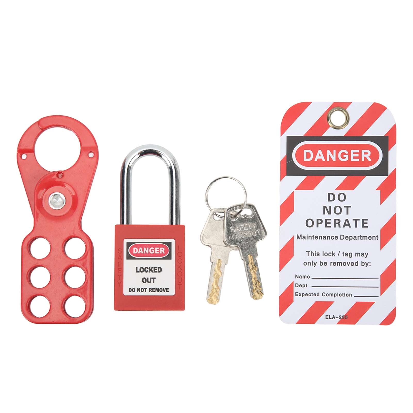 Hasp Lock Set, 6 Hole Design Lockout Tagout Kit For Industrial