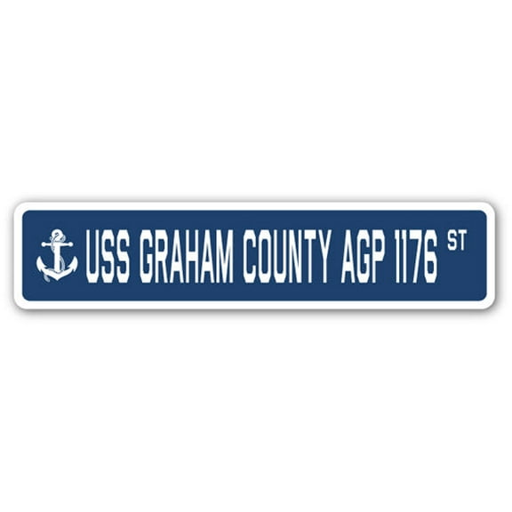 USS GRAHAM COUNTY AGP 1176 Street Sign us navy ship veteran sailor gift
