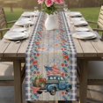 thumbnail image 4 of Independence Day Table Runner 70 Inches, Blue Truck USA Flag Floral Black Plaid Bed Runner Dresser Scarves Tabletop for Indoor Outdoor Parties/Ceremony/Banquet, 13" x 70", 4 of 9