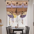 thumbnail image 3 of Western Texas Star Vintage Balloon Curtains 63 Inch Length for Living Room/Bedroom, Retro Farmhouse Purple Brown Wooden Rod Pocket Privacy Door Curtains Decorative Tie Up Shade for Window 52"x63", 3 of 8