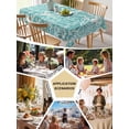 thumbnail image 5 of Teal Coral Coastal Table Cloth, Ocean Nautical Seaside Beach Waterproof Tablecloth for Rectangle Tables, Reusable Washable Fabric Table Cover for Restaurant Kitchen Dining Tables 60"x102", 5 of 6