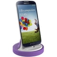 thumbnail image 2 of RND Dock for Samsung Galaxy S4, S4 Active, S6, S6 Edge, S6 Edge Plus, S7, S7 Edge with Dock mode cable and 2.1A Charger (compatible without or with most cases including rugged cases) (white/purple), 2 of 6