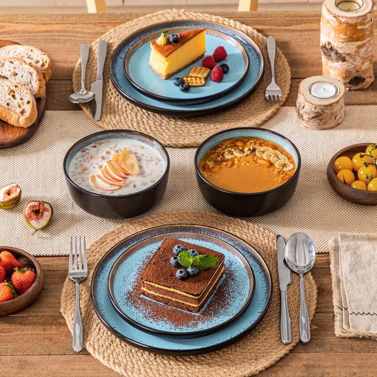 Vancasso 12-Piece Dinnerware Set, Reactive Glaze Blue photo 3