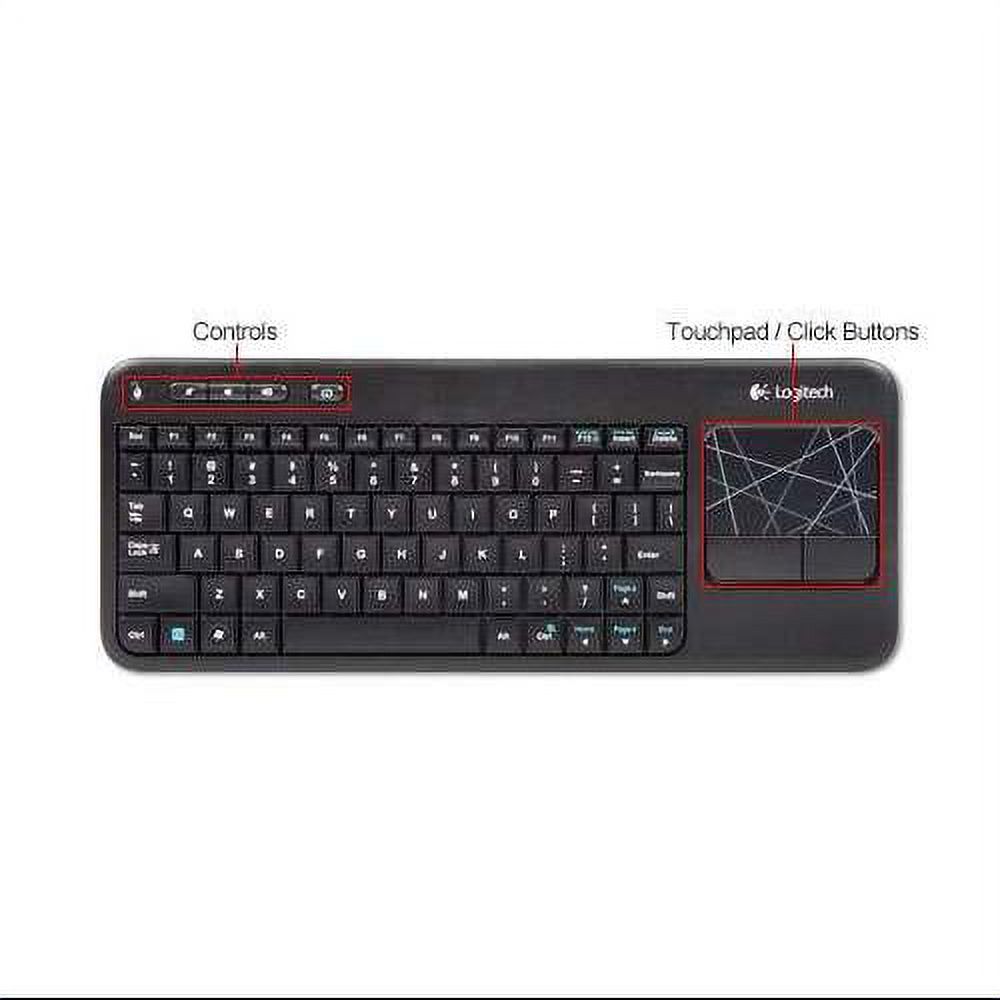 Logitech Wireless Touch Keyboard K400 with Built-In Multi-Touch Touchpad, Black - image 4 of 5