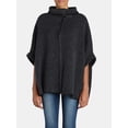 thumbnail image 4 of Time and Tru Women's Knit Fashion Cover-Up Ruana, Black, Size S/M, 4 of 5