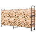 thumbnail image 2 of Costway 8FT Firewood Storage Log Rack Heavy Duty Iron Log Holder W/ Waterproof PVC Cover, 2 of 10