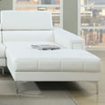 thumbnail image 4 of Bonded Leather Sectional Sofa with Adjustable Headrest in White, 4 of 5