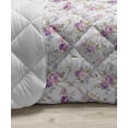 thumbnail image 3 of Floral Down Alternative Comforter, Rhythmic Romantic Blooming Peony Buds on Plain Background, Microfiber Quilt for All Season, 5 Sizes, Pale Pink Fern Green, by Ambesonne, 3 of 3