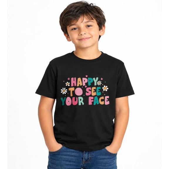 Shirts for Women Happy to See Your Face Shirt First Day of School T-Shirt Appreciation Tee Gifts