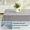 thumbnail image 4 of Newbridge Grey Napa Leaf Solid Color 60 x 102 inch Rectangle Vinyl Flannel Backed Tablecloth, 4 of 8