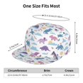 thumbnail image 6 of Daiia Dinosaur print Flat Bill Hats Flat Brim Trucker Cap Baseball Cap Adjustable Classic Low Profile Hat Unconstructed Plain Cap, 6 of 9
