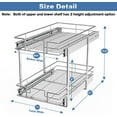 thumbnail image 3 of LOVMOR 2 Tier Individual Pull Out Cabinet Organizer 11"W x 21"D, Slide Out Kitchen Cabinet Storage Sliding Shelves, 3 of 8