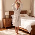 thumbnail image 7 of Bovxnpu Boys Girls Robes Hooded Long Sleeve Big Pocket Mid Length Bath Robe Outfits, 7 of 7