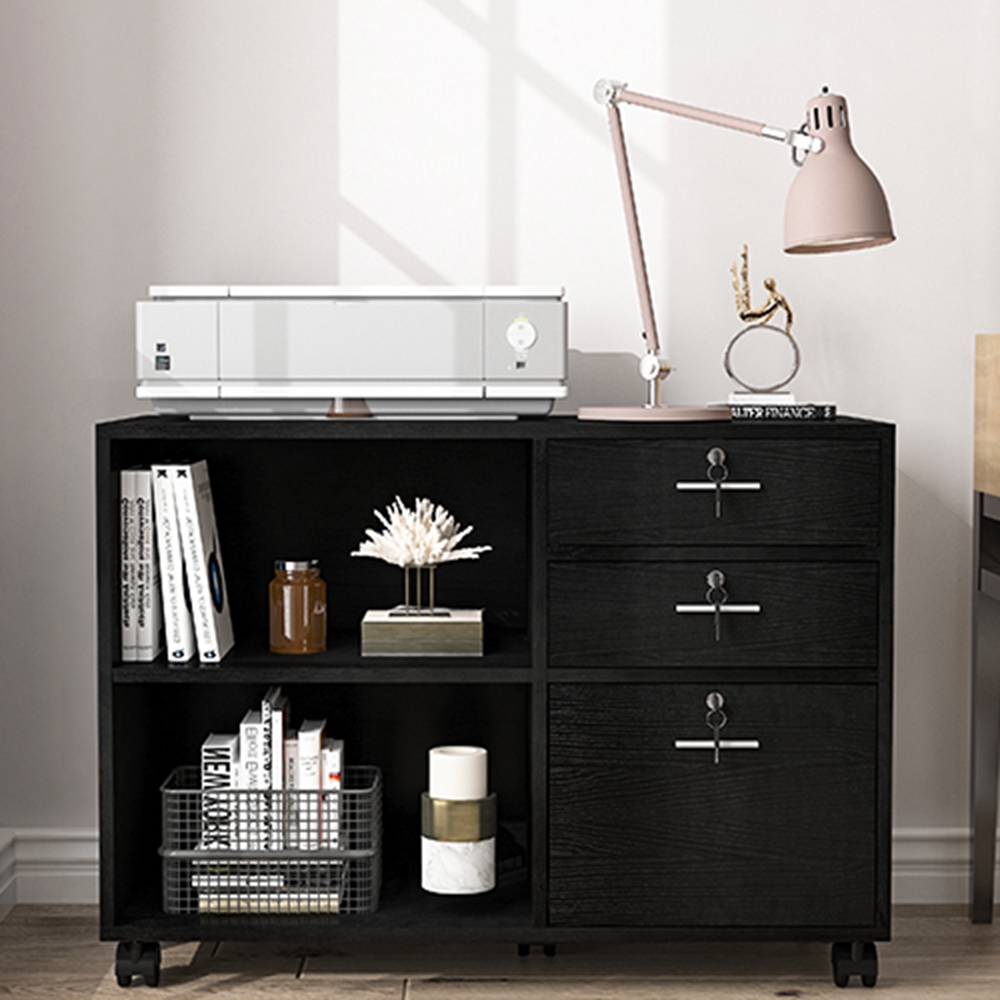 YITAHOME 3 Drawer Lateral File Printer Stand with Drawers