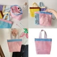 thumbnail image 2 of YIEMEEN Summer Mesh Toted Bag Small Cosmetic Bag Handbag Foldable Portable Toiletry Bag, 2 of 16