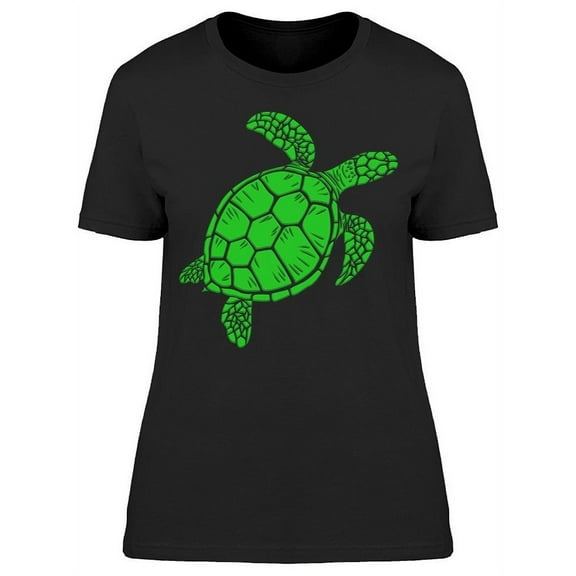 Green Turtle Graphic T-Shirt Women -Image by Shutterstock, Female Medium