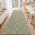 thumbnail image 4 of Light Yellow Ducks Washable Runner Rugs 2'x6', Rustic Nursery Floral Olive Green Meadow Animal Washable Runner Rug Non-Slip Sturdy Edge Binding Carpet for Bedside Hallway Runner Kitchen Galley, 4 of 9
