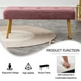 thumbnail image 5 of Sanmadrola Upholstered Bench with Wood Color Metal Legs Entryway Bench Shoe Bench Sofa Bench Dining Chair for Living Room Dining Room and Bedroom End of Bed, 44.68", Pink, 5 of 9
