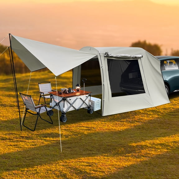Car Rear Tent for Camping, 9.357.876.4ft, Waterproof and UV40 Protection, Sturdy Design, Easy to Install, Portable and Space-Saving