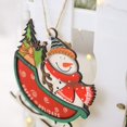 thumbnail image 1 of Décoration Pendentif en Bois pour Noël en Forme de traîneau avec Papa Noël et Bonhomme de Neige decorations de Arbre DE Noël 2 piezas Zhivalor ZYY-2596, 1 of 4