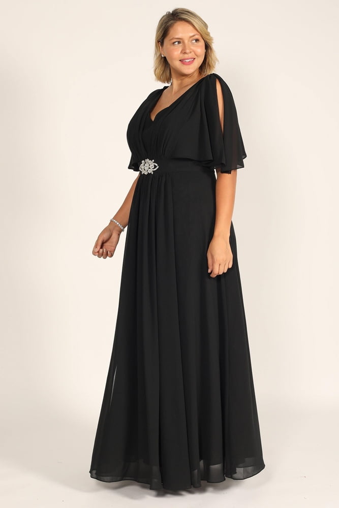 knee length dresses for ladies Long Formal Lace Evening Dress – The Dress Outlet main image 0