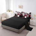 thumbnail image 4 of YST Ensemble de Literie 7 Pcs Simple, Ensemble de Literie Mi-Siècle pour Enfants Garçons Filles, Lit en Sac Rayé, Ensemble de Lit Réversible Minimaliste Rouge Noir Léopard avec Draps, Décoration de Chambre, 4 of 5