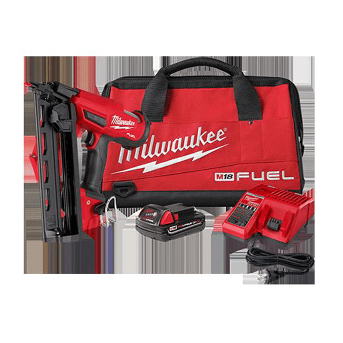 Milwaukee Tool M18 FUEL 16 Gauge Angled Finish Nailer Kit