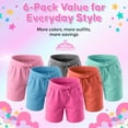 thumbnail image 5 of MISS POPULAR Girls 6-Pack Bermuda Short Sizes 4-16 Comfortable Cotton, Spandex Elastic Waistband, Bow-Tie, Pockets & Many Colors, 5 of 8