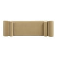 thumbnail image 4 of Jennifer Taylor Home Mason 60.5" Arched Arm Bench with Bolster Pillows, Camel Brown Beige Performance Velvet, 4 of 6