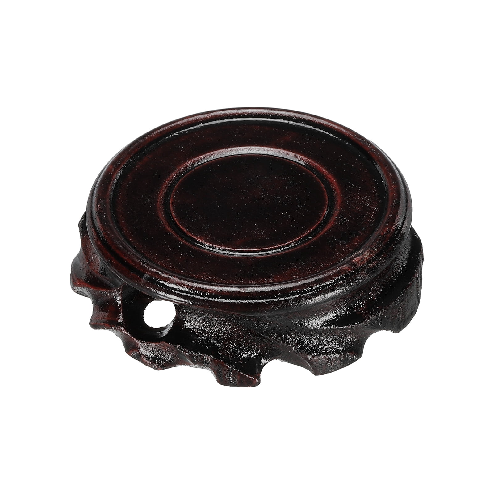 Unique Bargains Wooden Stand Holders Displays Base 60mm Diameter Black
