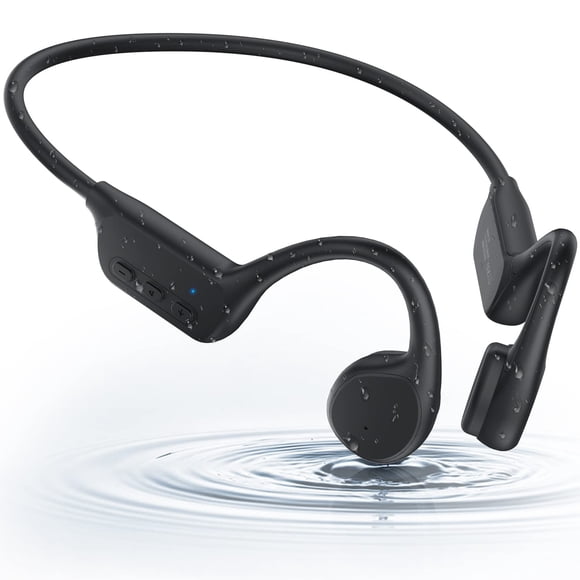 Auriculares de natación Hamuti impermeables con micrófono negros