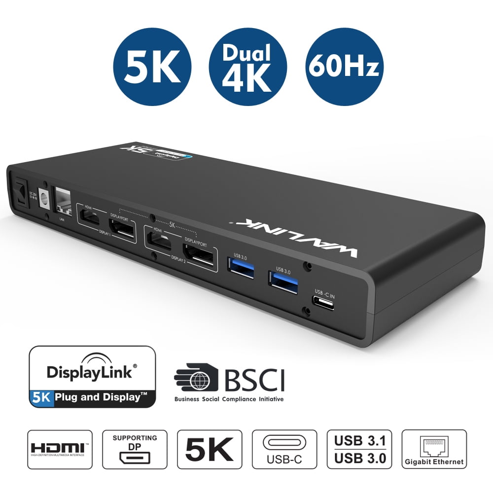 WAVLINK USB Docking Station for MacBook Pro/Windows with 65W Charging, USB to DP + 1 HDMI 4K Dock, Compatible with MacBook Neo